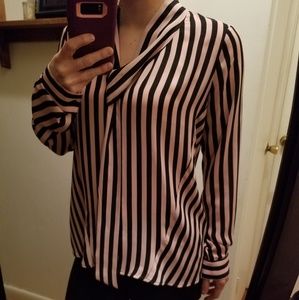 Black and Pink Worthington striped blouse.